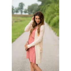 Thin Striped Cardigan-Cream -Women's Clothing Store BB 0761 d89e4a26 fcb4 4e1a ac28 7951fde73510