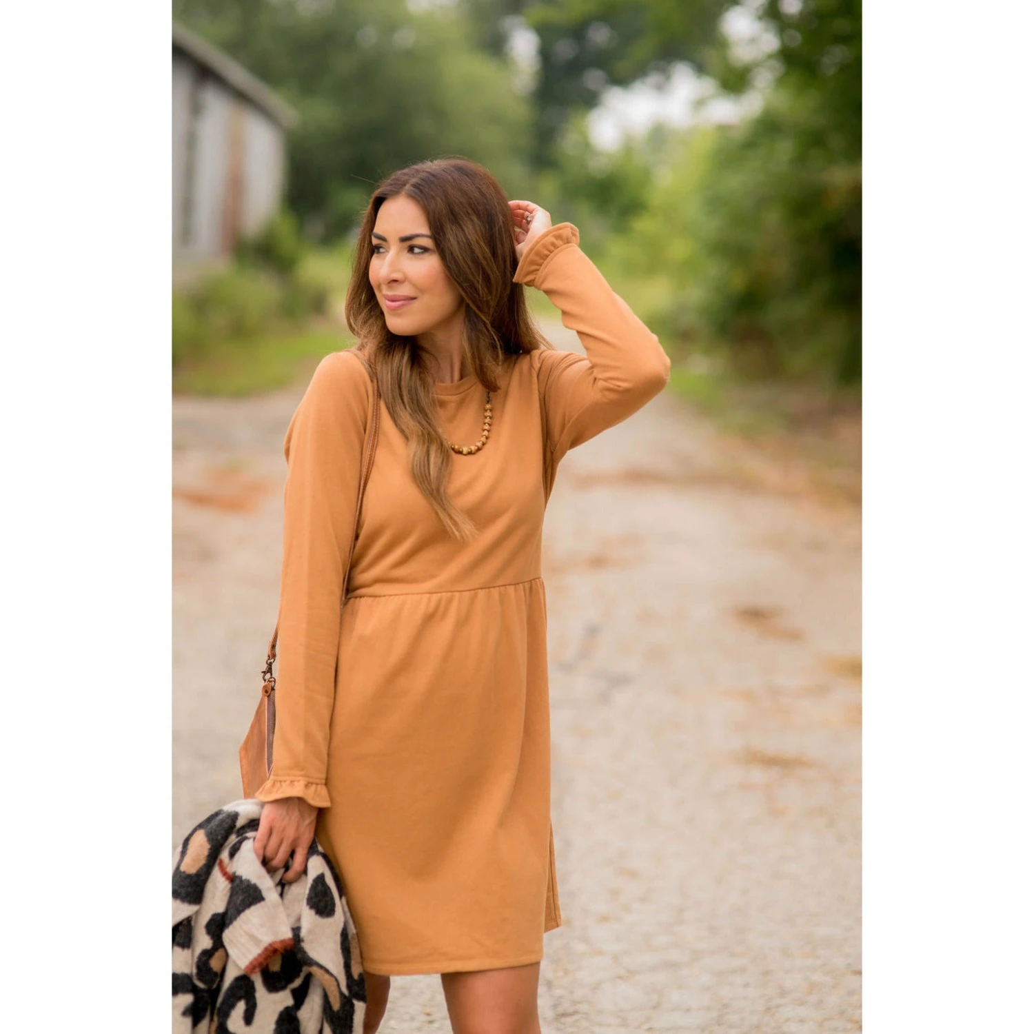 Cinched Ruffle Sleeve Sweatshirt Dress 19 Cinched Ruffle Sleeve Sweatshirt Dress - Image 19