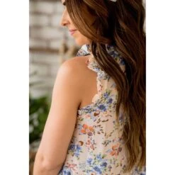 Ruffle Floral Peplum Tank -Women's Clothing Store BB 0787 fb1ef95d b497 43fd b761 486c986524d2
