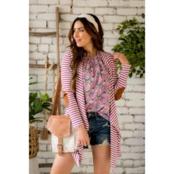 Striped Waterfall Elbow Patch Cardigan -Women's Clothing Store BB 0793 e4b4609e 5246 4080 bb79 a6cdf8720648 775685