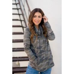 Camo Cowl Neck Pocket Sweatshirt -Women's Clothing Store BB 0796 1e3d0e04 1a6c 48e1 93c9 2ef31fb06460