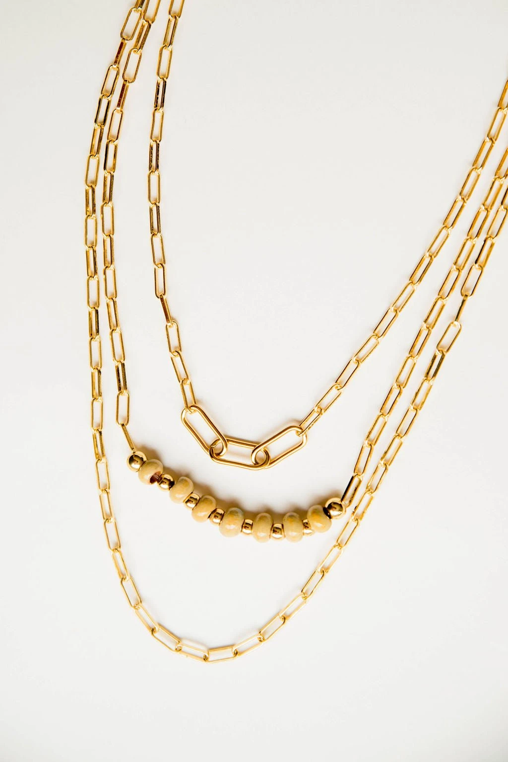 Bel Koz Simple Clay Bead Layered Necklace 8 Bel Koz Simple Clay Bead Layered Necklace - Image 8