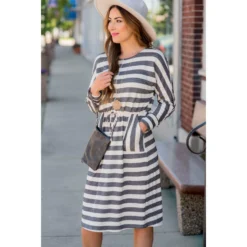 Mixed Striped Long Sleeve Dress -Women's Clothing Store BB 0832 1ffef5fb a9a7 4814 baa0 33213dc5b246