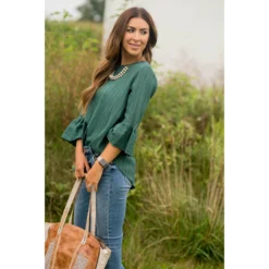 Textured Flutter Blouse -Women's Clothing Store BB 0860 ef74e080 e6fd 4489 9dd5 88684eb86e6a