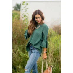 Textured Flutter Blouse -Women's Clothing Store BB 0862 48c60b68 e981 431b a381 4c2568045a5e