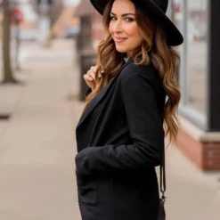 Woven Pocket Blazer -Women's Clothing Store BB 0928 965217