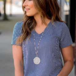 Vertical Striped Cuffed Sleeve Tee 17 Vertical Striped Cuffed Sleeve Tee -Women's Clothing Store BB 0933 34b50101 7849 4d49 b1a6 cee578f55445 876867