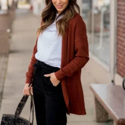 Ribbed Accent Cardigan -Women's Clothing Store BB 0937 7dfe0833 001f 4551 9f70 006015c39796