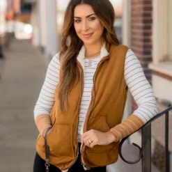 Sherpa Lined Vest -Women's Clothing Store BB 0940 7f075a2e 1fb2 4e16 a271 78df44a58754