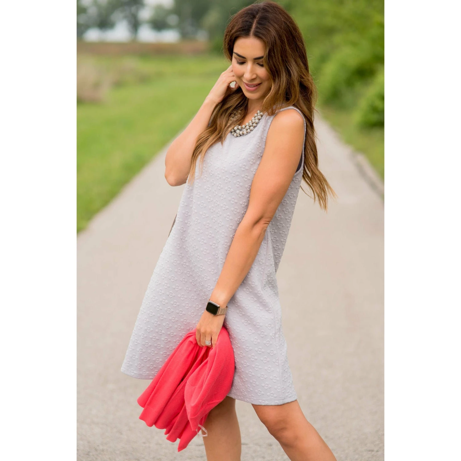 Sleeveless Textured Swing Dress 7 Sleeveless Textured Swing Dress - Image 7
