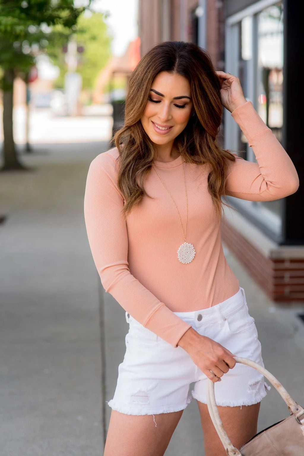 Lightly Ribbed Long Sleeve Tee 2 Lightly Ribbed Long Sleeve Tee - Image 2