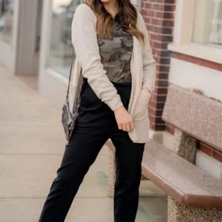 Ribbed Accent Cardigan -Women's Clothing Store BB 0979 0ef4dea8 b462 4529 bf9c b57039c9c1f8