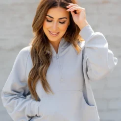 Relaxed Half Zip Hoodie -Women's Clothing Store BB 0989 269dcce8 33ba 4964 925b c8445d10390f 149577