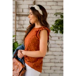 Swiss Dot Ruffle Sleeve Tank -Women's Clothing Store BB 0991 31c31bfe ff18 4f5c 8f94 3c75ed6ade42