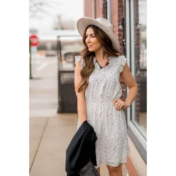 Splatter Dot Ruffle Dress -Women's Clothing Store BB 1009 5fed906b af85 46bb bbdb 22ff21d79da2