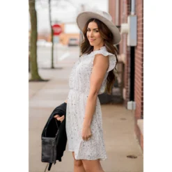 Splatter Dot Ruffle Dress -Women's Clothing Store BB 1010 2c918bbe d665 48c2 b615 f55940bc39fd