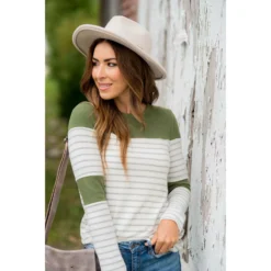 Striped Color Blocked Long Sleeve Tee -Women's Clothing Store BB 1013 6880ec2f 0974 4743 a10b 5b4b318bba74