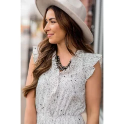 Splatter Dot Ruffle Dress -Women's Clothing Store BB 1013 f40f27f7 bf34 4e74 b925 4852b788a8e3