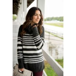Touch Of Color Striped Cowl Neck Sweater -Women's Clothing Store BB 1037 2