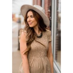 Smocked Diamond Pattern Midi Dress -Women's Clothing Store BB 1064 70841ecf 5af5 4ec2 ae76 836c59fe7efe