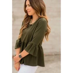 Peplum Flutter Blouse -Women's Clothing Store BB 1065