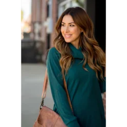 Ribbed Cowl Neck Long Sleeve Sweater Tee -Women's Clothing Store BB 1089 1efd05fc 7399 4847 87ee 659fa8a9a297