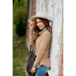 Striped Detailed Accented Cowl Neck Sweatshirt -Women's Clothing Store BB 1109