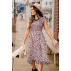 Blooming Floral Midi Dress -Women's Clothing Store BB 1138 9ccb4558 e97b 4bb8 bb3b 530a4bd1609c