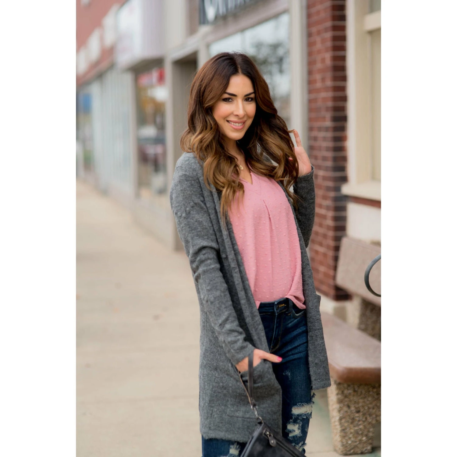 Solid Dot Accent Cardigan 1 Solid Dot Accent Cardigan