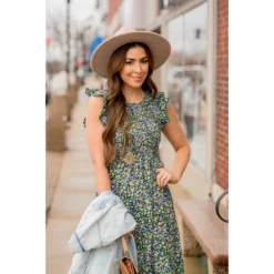 Blooming Floral Midi Dress -Women's Clothing Store BB 1157 00806138 cb36 40a8 8f0e 9b075ba9c892