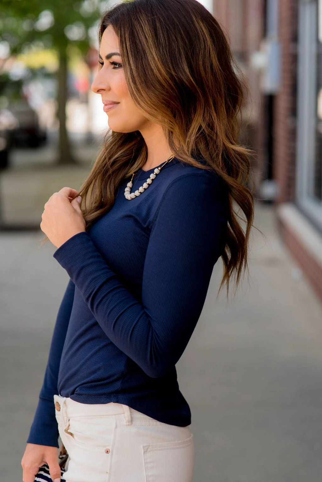 Lightly Ribbed Long Sleeve Tee 17 Lightly Ribbed Long Sleeve Tee - Image 17