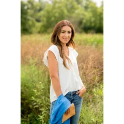 Swiss Dot V-Neck Blouse -Women's Clothing Store BB 1167 1fb0b2b7 cfca 4758 b427 c5c6d5f16811