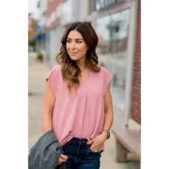 Swiss Dot V-Neck Blouse -Women's Clothing Store BB 1169 5d693287 c40f 410b 9811 8a49e55b5a55