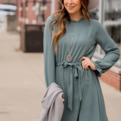 Cinched Long Sleeve Tie Dress -Women's Clothing Store BB 1173 848c25d9 0136 4de3 a646 1ead316e0cd4 383295