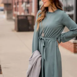 Cinched Long Sleeve Tie Dress -Women's Clothing Store BB 1178 f9b7ba6c 4696 4d32 b092 699a162791d7 497400