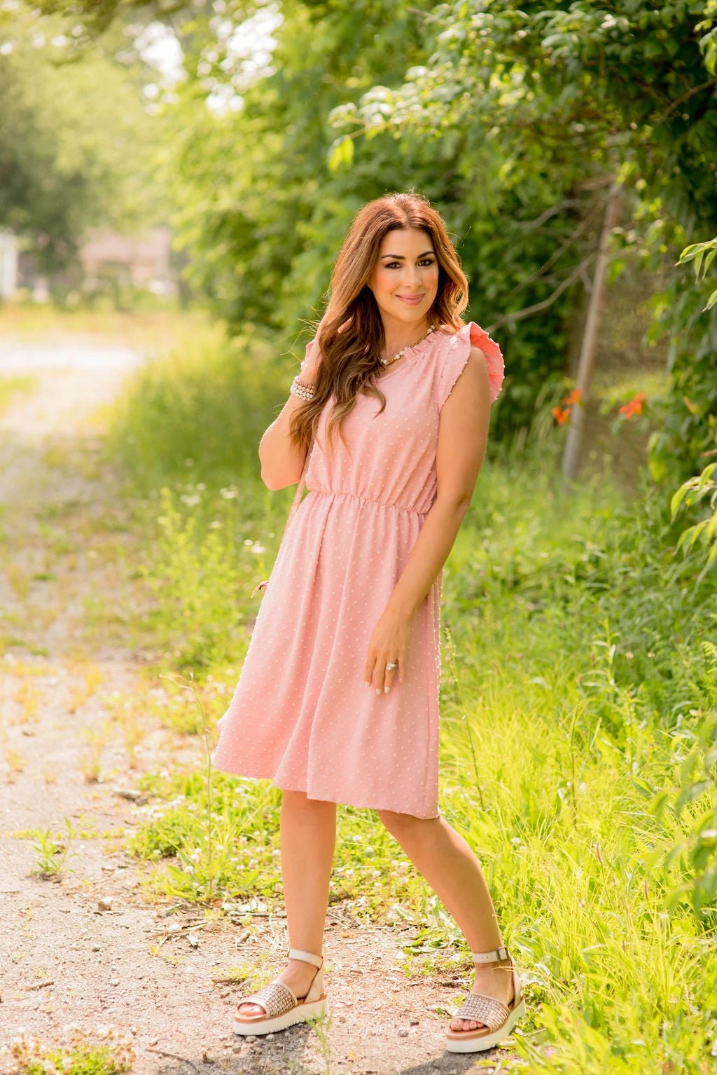 Swiss Dots Ruffle Trim Dress 4 Swiss Dots Ruffle Trim Dress - Image 4