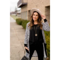 Solid Accent Dottie Tunic Cardigan -Women's Clothing Store BB 1206 99280e37 b481 4ca9 90b5 c4d9eb0d021f