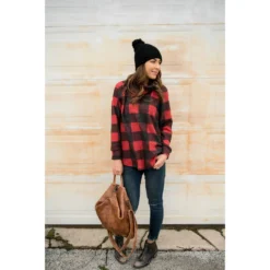 Buffalo Plaid Cowl Neck Sweater -Women's Clothing Store BB 1222 1eb35f83 82ec 4eda a437 6b14631fed98