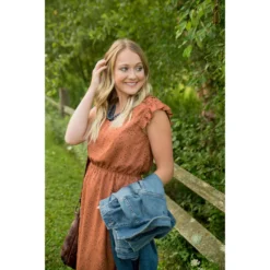 Speckled V-Neck Dress -Women's Clothing Store BB 1235 1