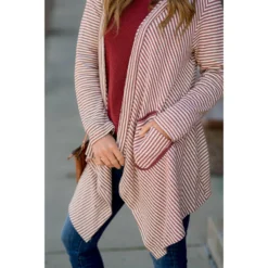 Striped Waterfall Cardigan -Women's Clothing Store BB 1235 bc92deea eb11 4f6b 9b6c dca282f0c8df