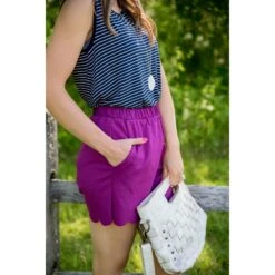 Scalloped Bottom Shorts -Women's Clothing Store BB 1239