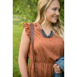 Speckled V-Neck Dress -Women's Clothing Store BB 1241 1