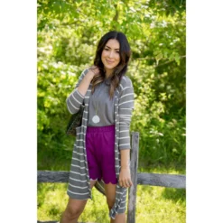 Textured Striped Tunic Cardigan -Women's Clothing Store BB 1241 ca2eb429 a913 4e9e a21c c393760b5393