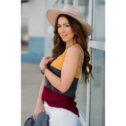 Trio Blocked Tank 17 Trio Blocked Tank -Women's Clothing Store BB 1255