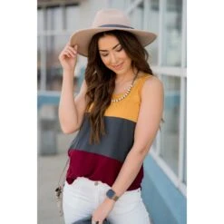 Trio Blocked Tank 18 Trio Blocked Tank -Women's Clothing Store BB 1261