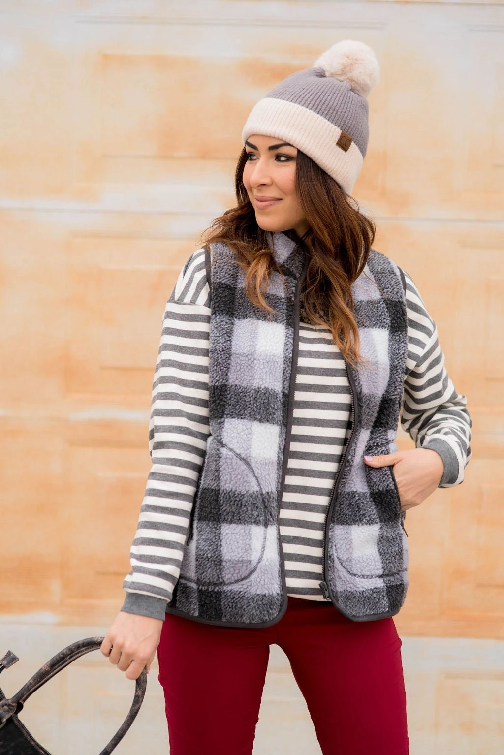 Buffalo Plaid Sherpa Vest 4 Buffalo Plaid Sherpa Vest - Image 4