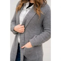 Ribbed Texture Cardigan -Women's Clothing Store BB 1279 58ba27ff 21fb 4306 b348 e37652a1f508