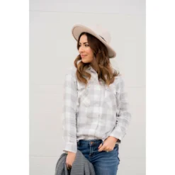 Grey Plaid Flannel -Women's Clothing Store BB 1283 7ac0b081 334c 4b99 83ad 6a456892dc90