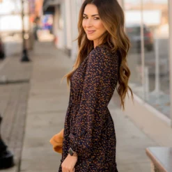 Splattered Long Sleeve Cinched Dress -Women's Clothing Store BB 1283 d852d45d 1657 4a0c b98a 3e9ef81105a1 147861