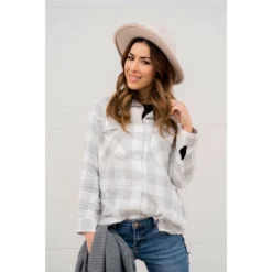 Grey Plaid Flannel -Women's Clothing Store BB 1293 dd89c45a b938 4729 b276 5b1f8024e57d